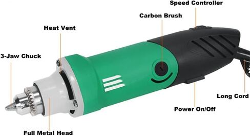 Electric Die Grinder 480W Electric Rotary Carver Tool, 6 Step Variable Speed Adjustment,30000RPM High Speed in Kuwait