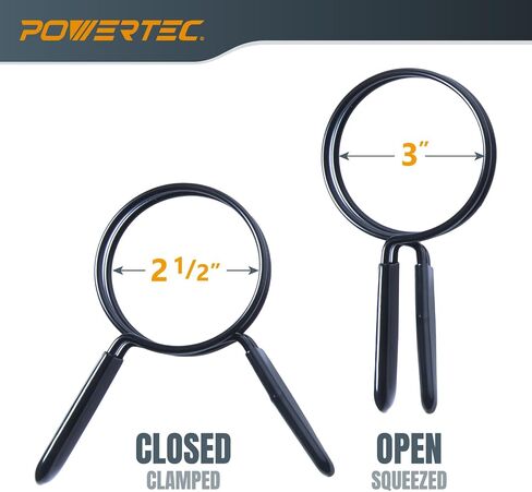 POWERTEC 70438 2-1/2" x 10' PVC Dust Collection Hose with 2pc 2-1/2 Inch Double Loop Hose Clamps for Dust Collector for Woodworking and Shop Vacuum, Quick Release Spring Clamps for Dust Fittings in Saudi Arabia