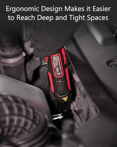 مجموعة مفاتيح ربط السقاطة الكهربائية اللاسلكية AVID POWER 3/8 بوصة، 50 نيوتن متر (37 قدمًا - رطل) 12 فولت مع شاحن سريع لمدة ساعة واحدة، بطارية 2.0 أمبير، سرعة متغيرة، 10 مقابس in Kuwait