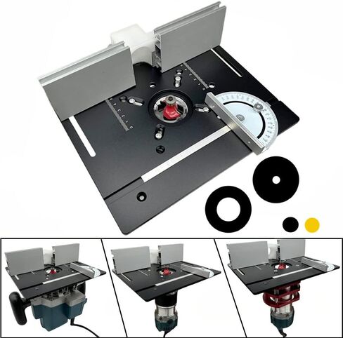 لوحة إدراج طاولة التوجيه الألومنيوم، لوحة إدراج طاولة التوجيه 3 قطع من Weytoll، لوحة قلاب لجهاز التوجيه الخشبي، مقاعد النجارة أداة مساعدة للنقش، لوحة قلاب لطحن الخشب لتشذيب جهاز التوجيه الخشبي in Kuwait