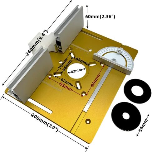لوحة إدراج طاولة التوجيه الألومنيوم، لوحة إدراج طاولة التوجيه 3 قطع من Weytoll، لوحة قلاب لجهاز التوجيه الخشبي، مقاعد النجارة أداة مساعدة للنقش، لوحة قلاب لطحن الخشب لتشذيب جهاز التوجيه الخشبي in Kuwait