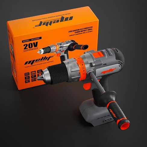 يعمل المثقاب المطرقي الاحترافي بدون فرشاة من Mellif مع بطارية Dewalt 20V بحد أقصى 1/2 بوصة قابض معدني بعزم دوران عالٍ بدون مفتاح، 2000 دورة في الدقيقة (أداة عارية، بدون بطارية) in Kuwait