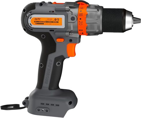 يعمل المثقاب المطرقي الاحترافي بدون فرشاة من Mellif مع بطارية Dewalt 20V بحد أقصى 1/2 بوصة قابض معدني بعزم دوران عالٍ بدون مفتاح، 2000 دورة في الدقيقة (أداة عارية، بدون بطارية) in Kuwait