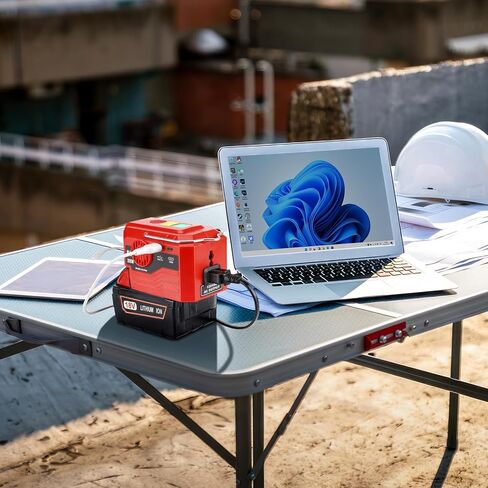عاكس طاقة Hipoke لبطارية ليثيوم أيون Milwaukee M18 18 فولت، عاكس 20 فولت إلى 120 فولت مع منفذ USB، منفذ TYPE-C وإضاءة LED، محول جهد 200 واط تيار مستمر إلى تيار متردد للتخييم في حالات الطوارئ (أداة فقط) in Kuwait