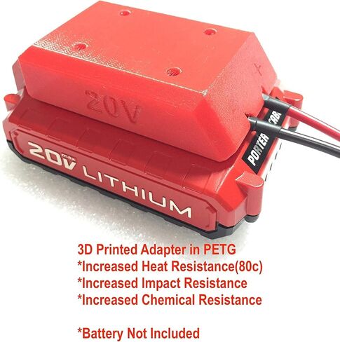 2-Pack H Adapter for Porter Cable 20v Max Battery Dock Power Connector 10 Gauge Robotics, PETG Construction, Enhanced Heat, Impact, and Chemical Resistance (Made in USA) in Saudi Arabia