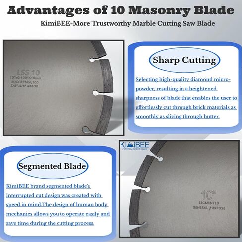 12 Inch Diamond Concrete Saw Blade,12 Inch Masonry Blade with 5/8 inch Arbor,Sharp Tile Saw Blade Dry or Wet Cutting for Brick Paves Concrete Stone Block Marble Granite (LSS12) in Kuwait
