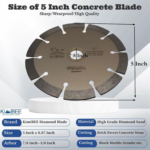 10 Inch Diamond Concrete Saw Blade,10 Inch Masonry Blade with 5/8 inch Arbor,Sharp Tile Saw Blade Dry or Wet Cutting for Brick Paves Concrete Stone Block Marble Granite (LSS10) in Saudi Arabia