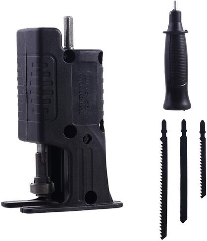 Electric Drill Reciprocating Saw Adapter, Electric Reciprocating Saw Accessory Kit with Wireless Adapter Kit and Ergonomic Black Handle, Portable Electric Jig Saw for Wood and Metal Cutting in Saudi Arabia