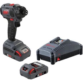 Ingersoll Rand D3411-K22 1/4" Hex 20V Cordless Compact Screwdriver 2 Battery Kit, 450 in-lb Torque, Quick Change Chuck, Pistol Grip