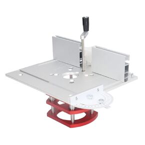 Router Lift with Top Plate, Router Lift Systems for 64-66mm Diameter Motors, 7-7/8 x 9-7/16 Plate, Trim Router Table with Insert Plate Kit for Woodworking Slotting Chamfering (Black)
