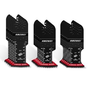 16PCS Japanese Teeth Oscillating Tool Blade, CrV Extra Long Multi Tool Blade Kits for Wood Clean Cutting, Universal Quick Release Oscillating Saw Blades Fit Dewalt Bosch Milwaukee Makita Ryobi