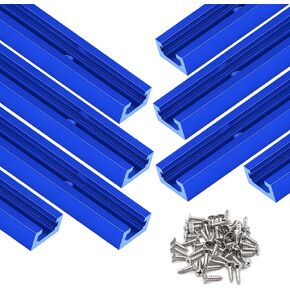 T Tracks for Woodworking,4Pcs Aluminum 48 inch Double Cut Profile Universal with Predrilled Mounting Holes and 48 Pcs Screws Lightblue