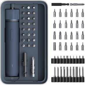 HOTO Electric Screwdriver Rechargeable, 25+20 Extra Bits Enhanced Set, 3.6V Cordless Screwdriver Set, 3 Torque Settings, 1500mAh Battery, LED Light for Furniture/Electric Appliances