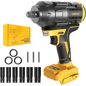 Cordless Impact Wrench for De-Walt 20V Battery, 1/2" High Torque Impact Gun, 900Ft-lbs(1200N.m) Brushless Power Impact Driver with 4-Mode Speed, LED Work Light (Battery NOT included)
