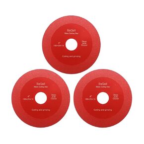 Glass Cutting Disc 4-1/2 Inch 3pcs BeQell Diamond Saw Blade for Glass,Jade,Wine Bottles,Tile,Ceramic,Marble,Ultra-Thin Saw Blade Wheel Diamond Cutting Disc for Angle Grinder with 7/8" Arbor Hole