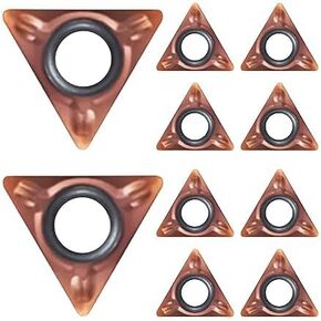 10Pcs Triangle Cutter Heads for Pneumatic Chamfering Machine,Carbide Turning Inserts for Mini Pneumatic Chamfering Tool Replacement Lathe Blades for Deburring on Steel Metal (Triangle Cutter Heads)