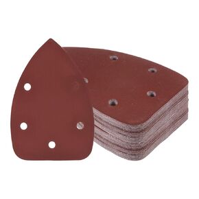 50pcs Mouse Sander Detail Sandpaper - [2000 Grit, 3.5" x 5.5"] Triangle Hook and Loop Assorted Sanding Pads Sheet for Wood Furniture Polishing Use | 5 Hole, Aluminum Oxide