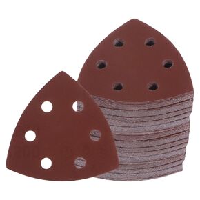 120pcs Mouse Sander Detail Sandpaper - [2500 Grit, 3-1/2"] Triangle Hook and Loop Assorted Sanding Pads Sheet for Wood Furniture Polishing Use | 6 Hole, Aluminum Oxide