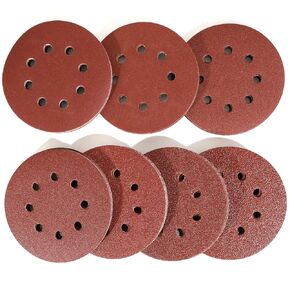 5 Inch 8 Hole Hook and Loop Sanding Discs 72 PCS, Assorted Sandpaper 40 60 80 120 180 240 320 Grits for Random Orbital Sander