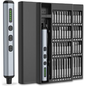 Electric Screwdriver, Power Screwdriver Set 68 in 1 Mini Cordless Screwdriver Rechargeable, 5 Torque Settings 3 LED Lights Precision Screwdriver for PC Accessories Phone Camera Laptop Gifts for Men