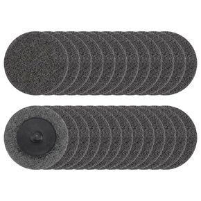 25pcs Quick Change Sanding Discs 2" 120 Grit R-Type Roll Lock Nonwoven Fiber Conditioning Disc Sandpaper for Die Grinder Grinding Fast Cutting