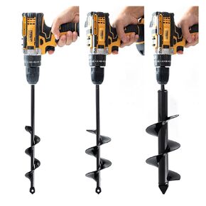 VASGOR Set 3 (1.6x16, 2.6x16, 3.5x16) Solid Shaft Auger Drill Bit for Planting - Easy Planter Garden Auger - Bulb & Bedding Plant Augers - Post Hole Digger for 3/8" Hex Drive Drill
