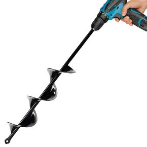 Auger Drill Bit for Planting 2.6 x 16.5 Inch, Garden Auger Spiral Drill Bit for 3/8" Hex Drive Drill, Earth Post Hole Digger Bulb Planter Plant Flower Planting Auger for Drill Rapid Bedding Digging