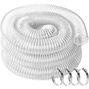 خرطوم جمع الغبار PVC من NEAGLORY مقاس 6.35 سم × 50.8 سم، دخان شفاف مرن مقاوم للثقب مع ملف سلك فولاذي كربوني لأنظمة جمع الغبار، عبوة واحدة in Kuwait