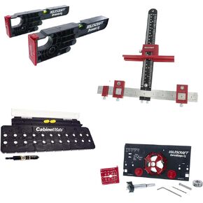 Milescraft 7300 Cabinet Kit – Cabinet Hardware Jig, Shelf Pin Jig, Hinge Jig and Drawer Slide Jig. Cabinet Handles, Drilling Jig, Euro Concealed Hinge Jig, Drawer Installation Jig – Ultimate Bundle