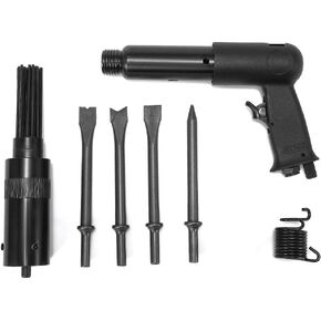 مجموعة مطرقة هوائية بإبرة خمول 190 درجة للخدمة الشاقة مع ملحق قشارة إبرة ومجموعة إزميل 4 قطع، قوية in Kuwait