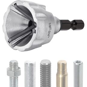Deburring External Chamfer Tool, with Tungsten Carbide Blade, Deburring Chamfering Drill Bit, Remove Burr Tools Quick Release Hex Shank Fits 1/8" to 3/4"