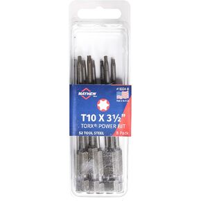 Mayhew Tools 19334-8 USA Torx Power Bit, T10 x 3.5", 8-Pack