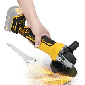 Cordless Angle Grinder for Dewalt 20v Batteries, 6600RPM Brushless Electric Grinder, Variable Speed Metal Grinder for 4.9''Wheels with Adjustable Auxiliary Handle for Cutting, Polishing（No Battery)