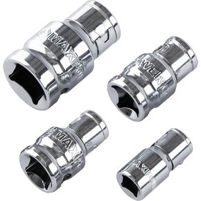 MAXPOWER Hex Bit Holder Socket Set, 1/4"DR to 1/4", 3/8"DR to 1/4", 3/8" DR to 5/16"，1/2" DR to 5/16", Quick Change Square Drive Bit Holder Socket Adapters-4-Piece