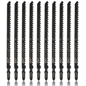 5 Pcs T344D T Shank Jigsaw Blades, 6 TPI Jig Saw Blades 6 Inch Jigsaw Blades, HCS Jig Saw Blades Wood Jigsaw Blades for Plastic Chipboards Plywood Hardwood Quick Cutting