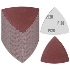 120 Pcs 400 Grit Triangle Sanding Pads, Aluminum Oxide Multitool Sanding Pads Triangular Sandpaper, 80mm Detail Sander Sandpaper Oscillating Tool Sandpaper for 3-1/8" Oscillating Multi Tool