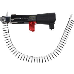 Automatic Chain Nail Gun, Electric Drill Screw Adpter Attachment, Auto Feed Screwdriver Tape Tightening Equipment Woodworking Tool for Drywall Wood Board Ceiling DIY Enthusiasts