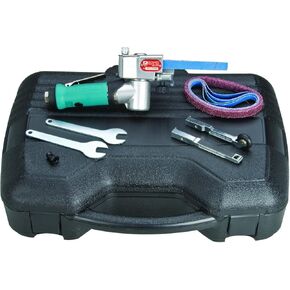 Dynabrade (15006) Mini-Dynafile II Abrasive Belt Tool Versatility Kit | 0.4 hp 25,000 RPM Pneumatic Motor, 7 Degree Offset | For 1/8"-1/2" (3-13 mm) Wide x 12" (305 mm) Long Belts