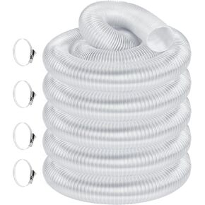 4" x 50' Heavy PVC Dust Collection Hose,Flexible Clear Debris and Fume Collection Hose with Stainless Steel Hose Clamps for Dust Collectors with 4" Ports, Ideal for Shop Vacuums