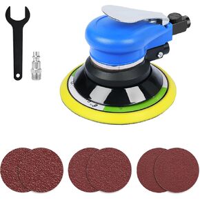 Air Random Orbital Sander 5-inch Dual Action Pneumatic Orbit Orbit Polisher Pro Grinding Sanding Tools Silver