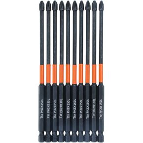 10PCS Phillips Bits #2 High Torque Impact Driver Bits Magnetic 2 Phillips Bits 2-3/4 Inch Long PH2 Bits TS2 Steel Phillips Head Drill Bits Phillips Screwdriver Bits 1/4 Hex Shank Screw Bits