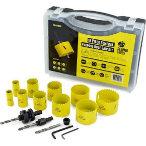 Segomo Tools 14 Piece General Purpose Bi-Metal Hole Saw Kit (3/4 Inch to 2 1/2 Inch) | Hole Saws | Hole Saw Kit for Metal, Wood, Plastic, Drywall | Hole Saw Bit | Hole Saw Set - HOLESAWSAE