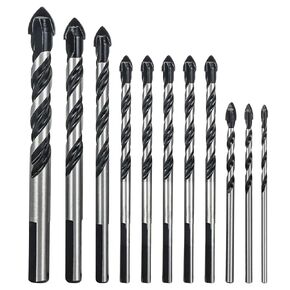 Kodilin Professional Masonry Drill Bit Set (10PCS) for Glass/Brick/Plastic/Cement/Wood/Tile, Industrial Strength Carbide Drill Bit Tip, 1/8"-1/2"
