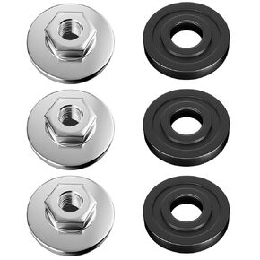 3 Sets Flange Nuts M10 Thread Hex Flanged Locknut Locking Stop Fastener Nut for 100 Type Angle Grinder Diamond Disc Grinding Disc Silver