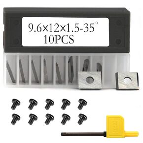9.6x12x1.5mm-35° Rectangle Tungsten Carbide Replacement Cutter Inserts Knives Blades for Router Cutters Grooving Cutterheads Rebating Moulder Cutterheads 10pcs