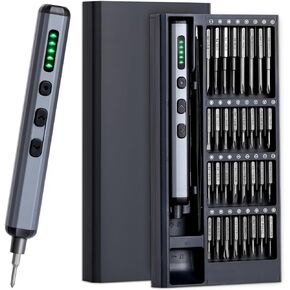 Mini Electric Screwdriver Set，68 in 1 portable electric screwdriver-64 S2 Universal Bits-5 Torque Settings，4 LED Lights- Suitable for laptop toys，Small Electric Screwdriver Cordless toolkits