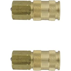 Milton Industries Inc. 764 HI-Flo V-Style' A,M,V-Feet 1/4-Inch Brass Body, 2 Pack
