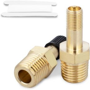 8PCS Metals Brass 1/4" Male NPT Tank Valve Anti-Corrosion Schrader Valve for Air Compressor Tanks