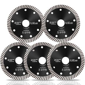 4.5 Inch Tile Blade, 4-1/2 Inch Super Thin Diamond Porcelain Saw Blades, Diamond Saw Blades for Angle Grinder, 4.5" Tile Blade for Cutting Porcelain Tiles, Granite Marble Ceramics 115mm (5 Pack)
