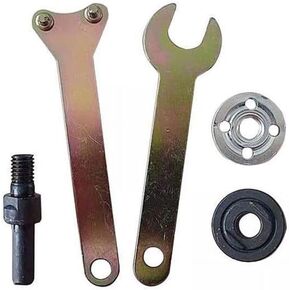 1Set Silver 5 in 1 Electric Drill Conversion Angle Grinder Adapter Connecting Rod Kit with Wrench Variable Shaft Coupler Converter Tool,10mm Mandrel,Adapter Set for Most Angle Grinder,Power Tools